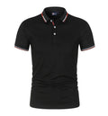 Solid-color Mens Polo Shirt With A Stand-up Collar And Short Sleeves