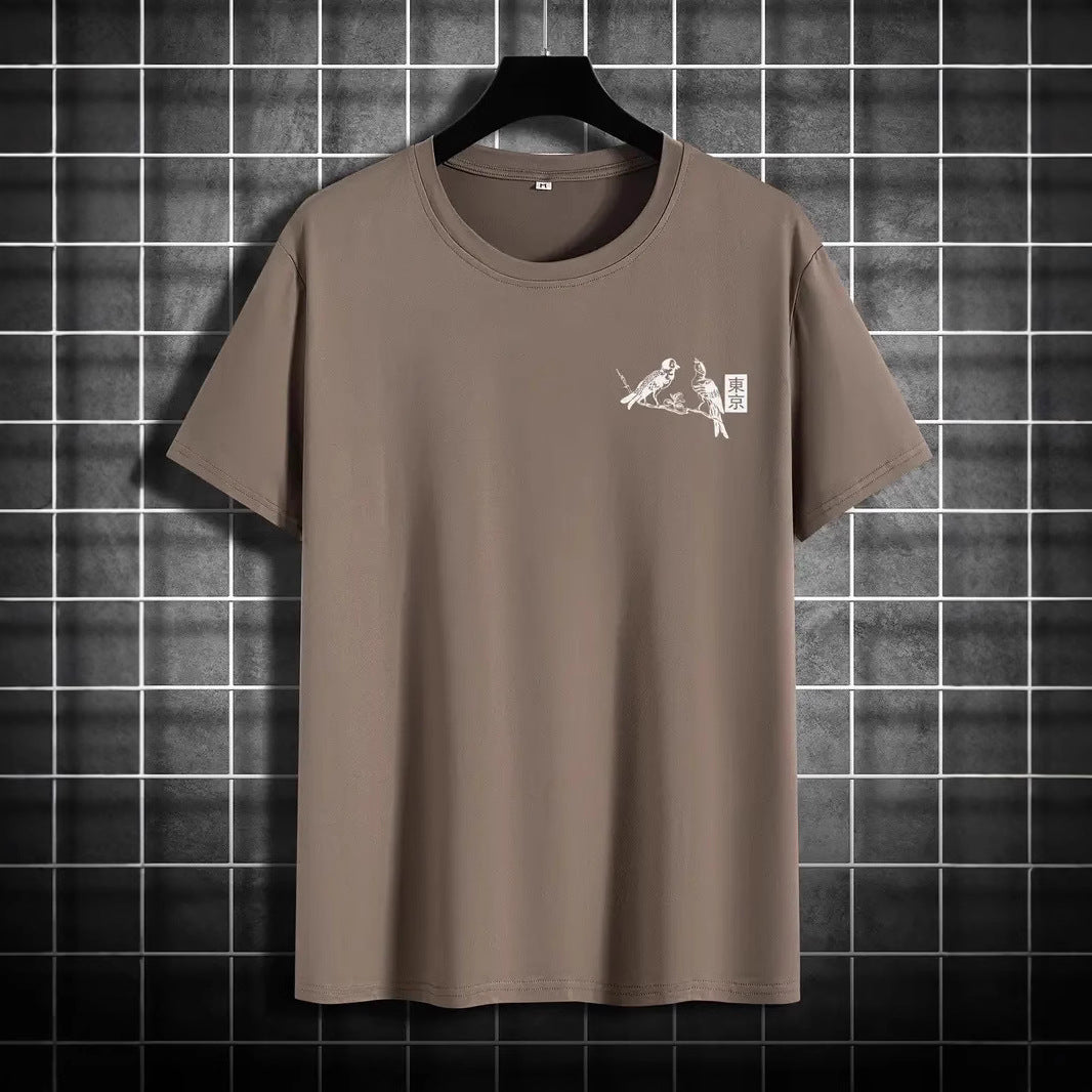 Retro Loose-fit Short-sleeve Printed T-shirt